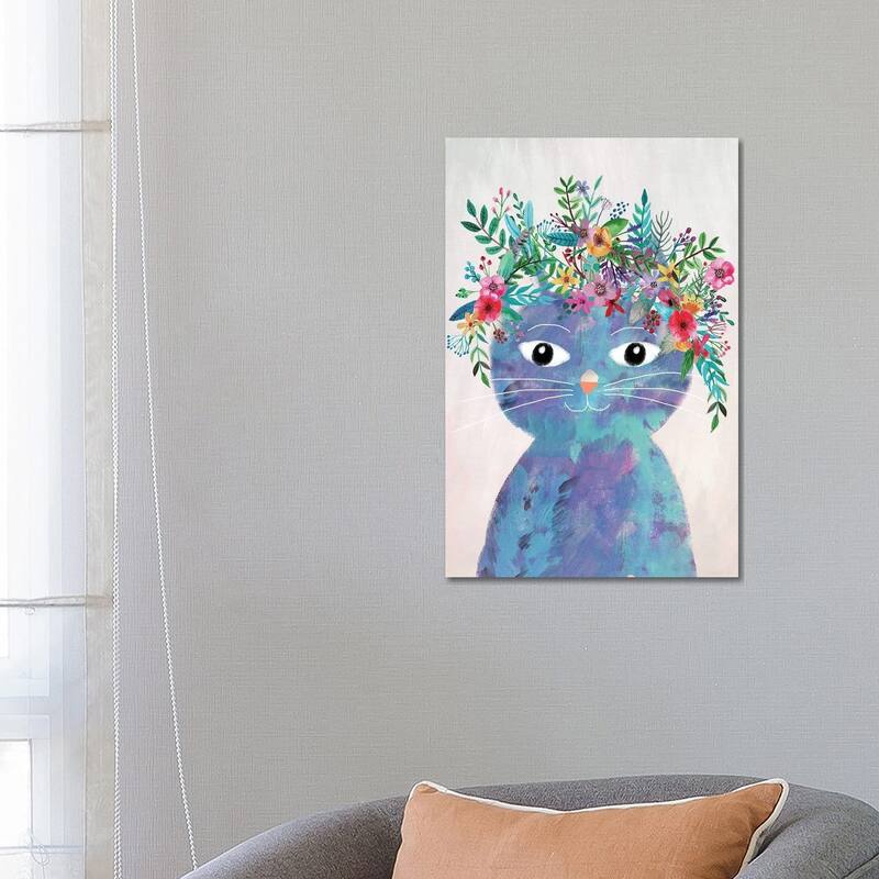iCanvas "Flower Cat II" by Mia Charro Canvas Print - 26x18x1.5