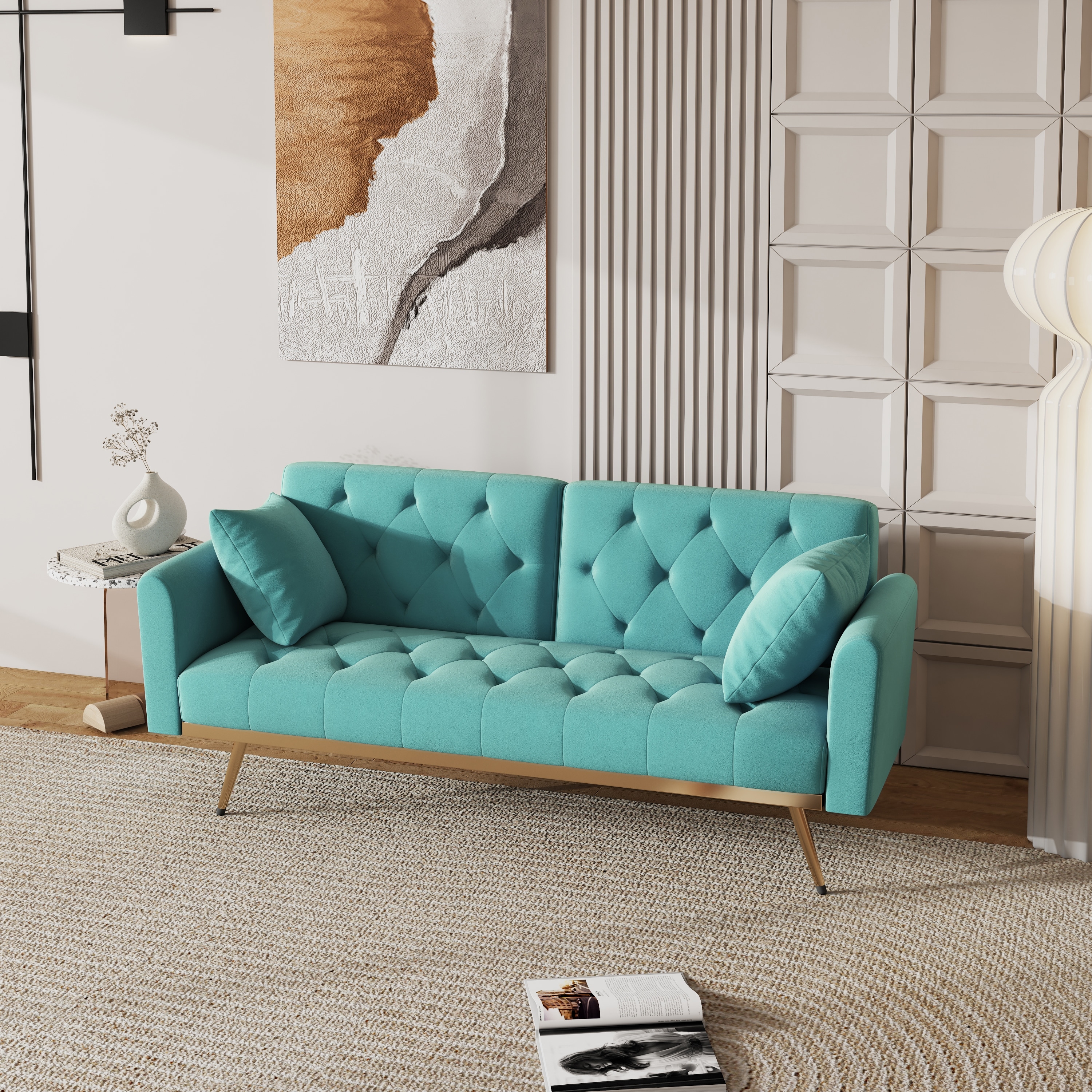 Reclining Futon Loveseat Couch Nailhead Trim Arms Sleeper Sofa Bed Bath Beyond 39868308