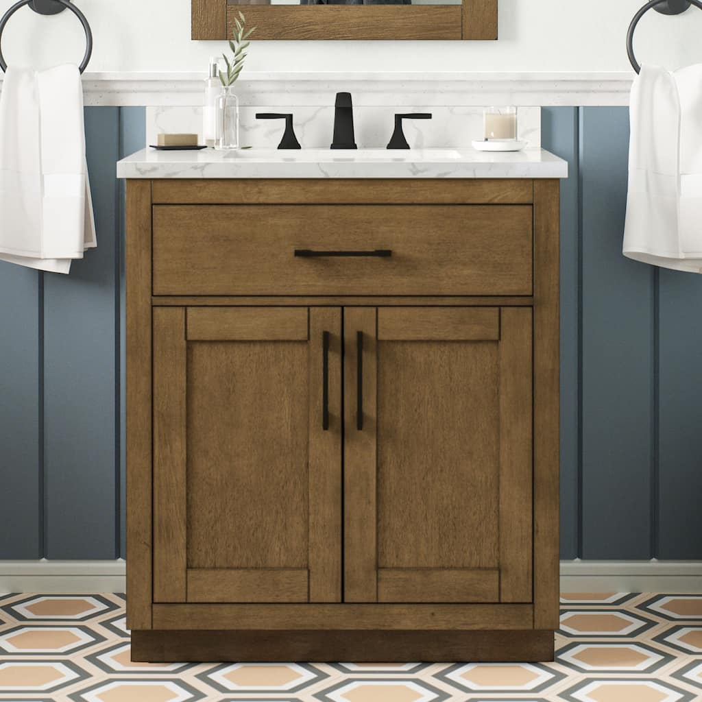 OVE Athea Bathroom Vanity with White Engineered Marble Top