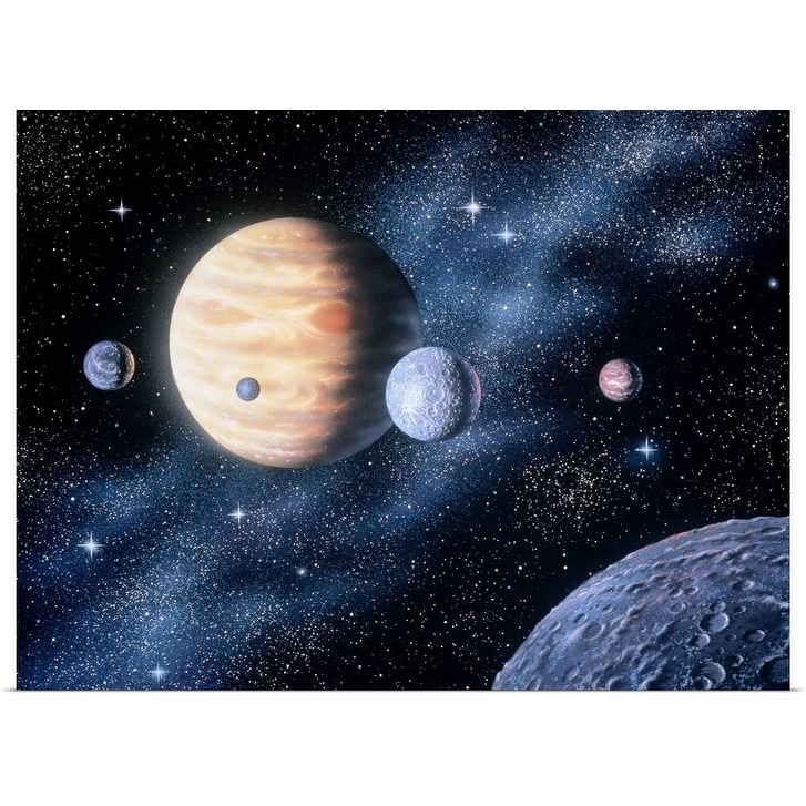 Shop Digital Concept Painting Of The Planets In Our Solar System Poster Print Overstock 16440810 Includes Hardware 24 X 18