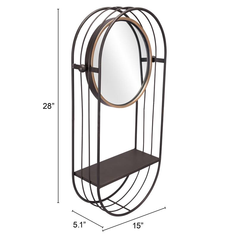 Grouse Bend Mirror Shelf Gray