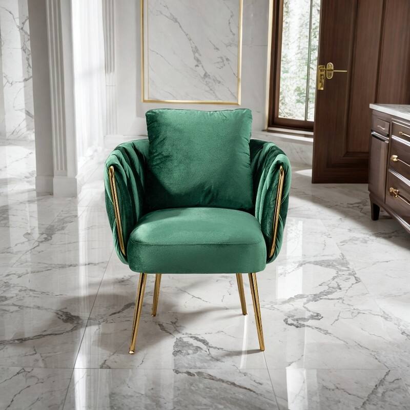 27.4" Wide Modern Upholstered Single Lounge Chairs for Office, Green