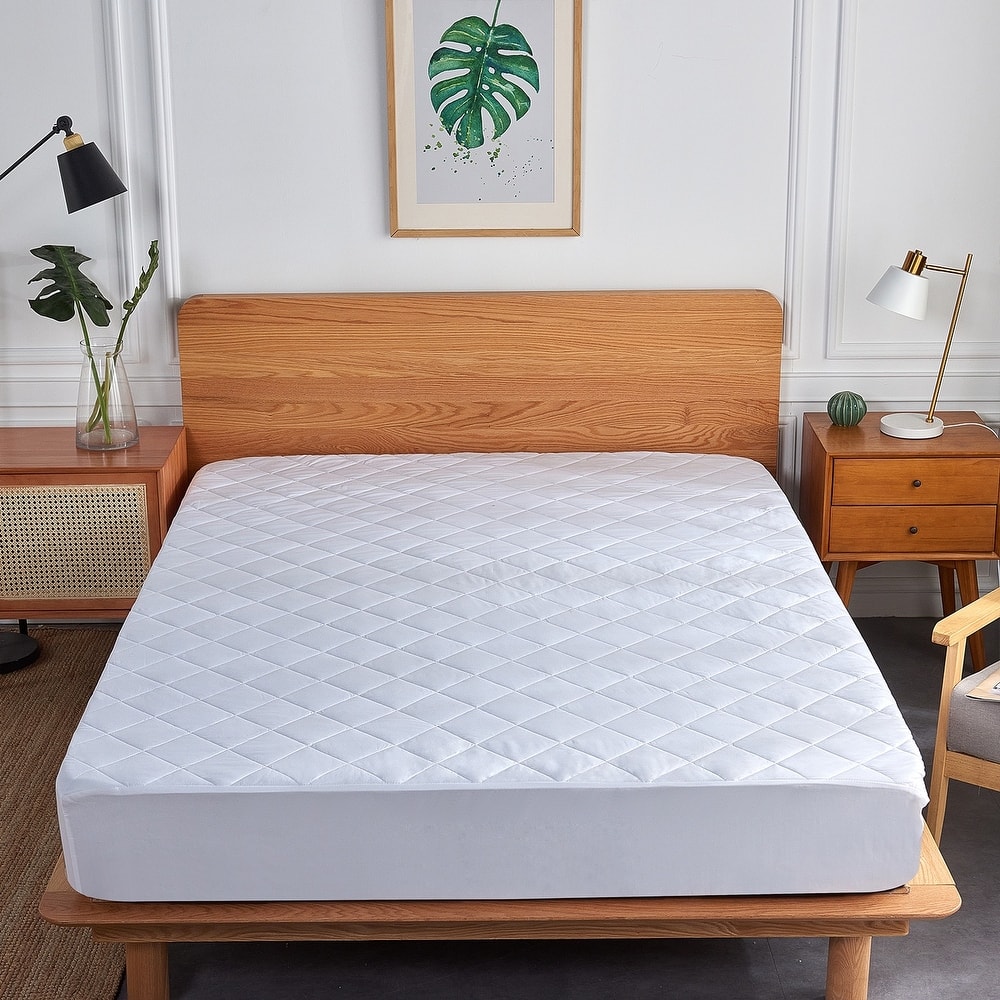 4 Layer Quilted Waterproof Mattress Pad Hypoallergenic Breathable & Noiseless Protector Cover
