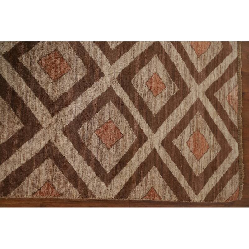Geometric Gabbeh Kashkoli Oriental Area Rug Hand-knotted Wool Carpet - 5'2" x 7'10"