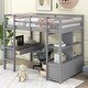 preview thumbnail 22 of 28, Full Size Multifunctional Loft Bed with Two Drawers, and Storage Shelves and Drawers