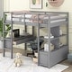 preview thumbnail 22 of 28, Twin Size Loft Bed with Built-in Desk with Two Drawers,Shelves,Multifunctional Loft Bed with Storage