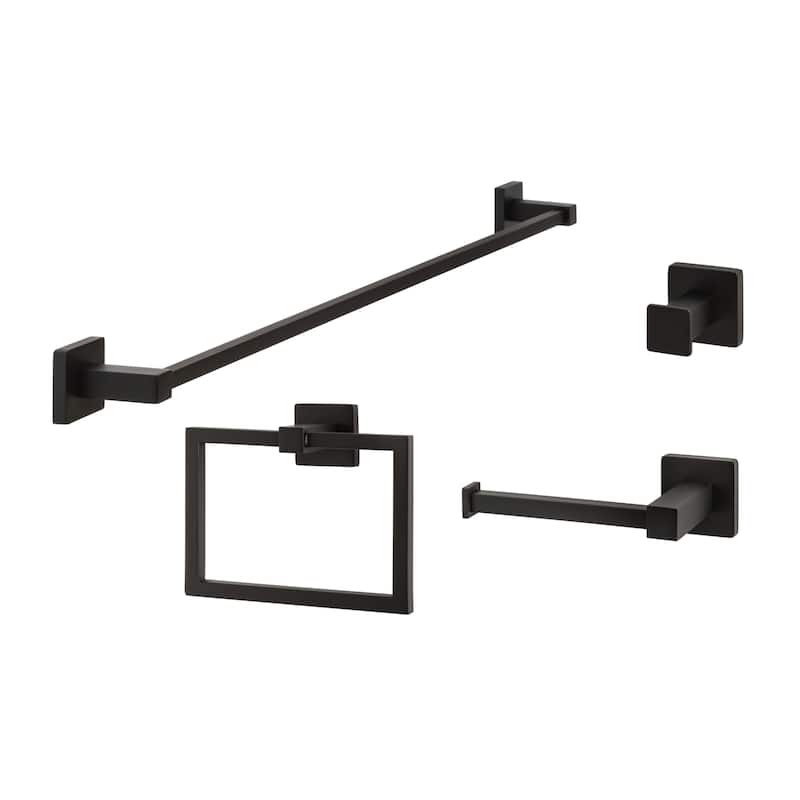 Sure-Loc VR-SET-PH1 Vlora 4 Piece Bathroom Package with 30" Towel Bar, - Flat Black