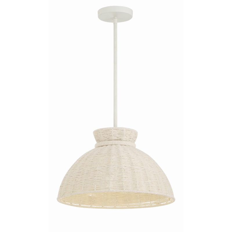 Reese 1 Light Matte White Pendant - 16"W x 9.5"H