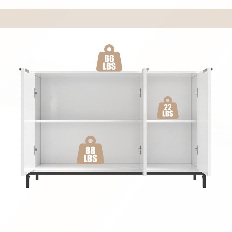 Modern High Gloss 3-Door Cabinet