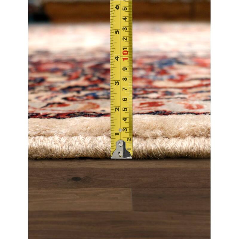 Pasargad Home Antique Sarouk Collection Wool Area Rug, Ivory/Burgundy - 11'10" X 13'11"
