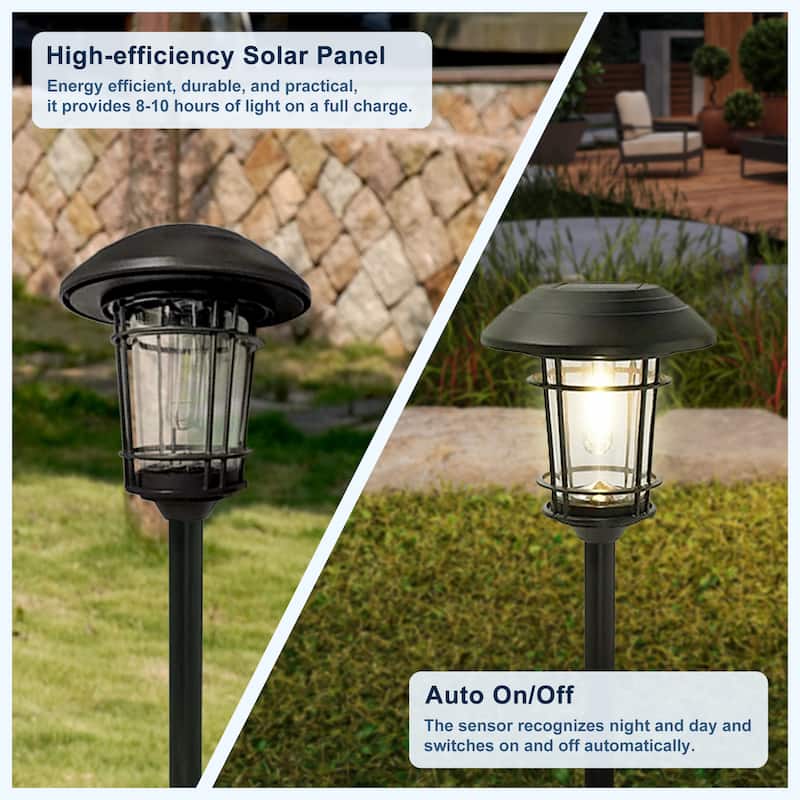 Solar Lamp Post Lights 5 Pack, Waterproof Outside Street Lights Solar Floor Lamp