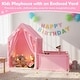 preview thumbnail 7 of 28, Gymax Kids Play Tent w/Playpen Yard Door Curtains Windows Star Lights