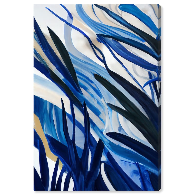 Wynwood Studio Abstract Jungle Blues Blue and Tropical Wall Art Canvas Print
