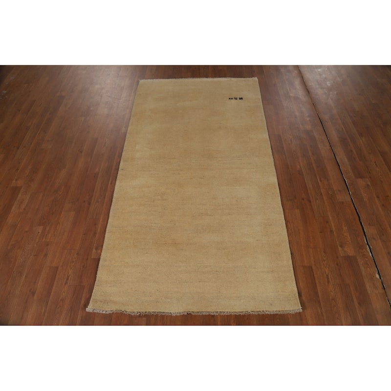 Solid Modern Gabbeh Oriental Foyer Rug Handmade Wool Carpet - 3'5"x 6'5"