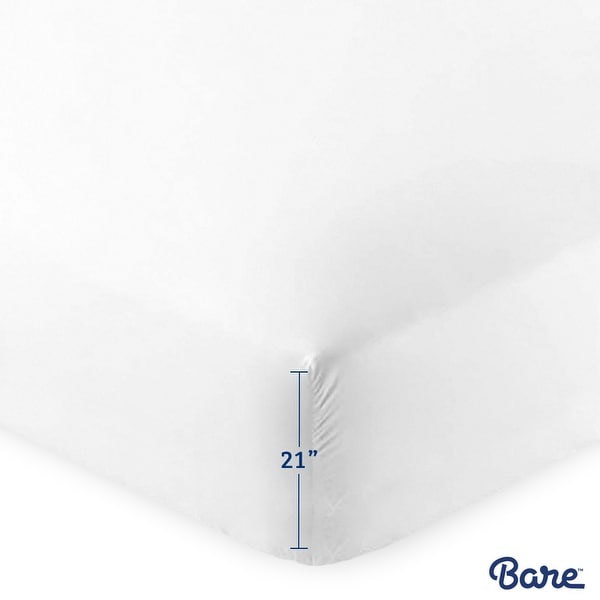 Bare Home Ultra-Soft Microfiber 21 Inch Extra Deep Pocket Fitted Sheet