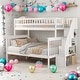 preview thumbnail 1 of 20, Twin Over Full Multifunctionl Stairway Bunk Bed With Storage for Bedroom White