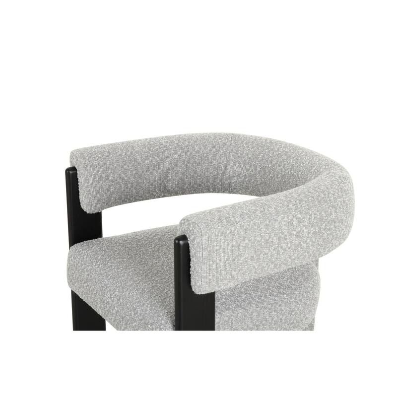 Modrest Kenmare Modern Light Grey Fabric & Black Dining Chair