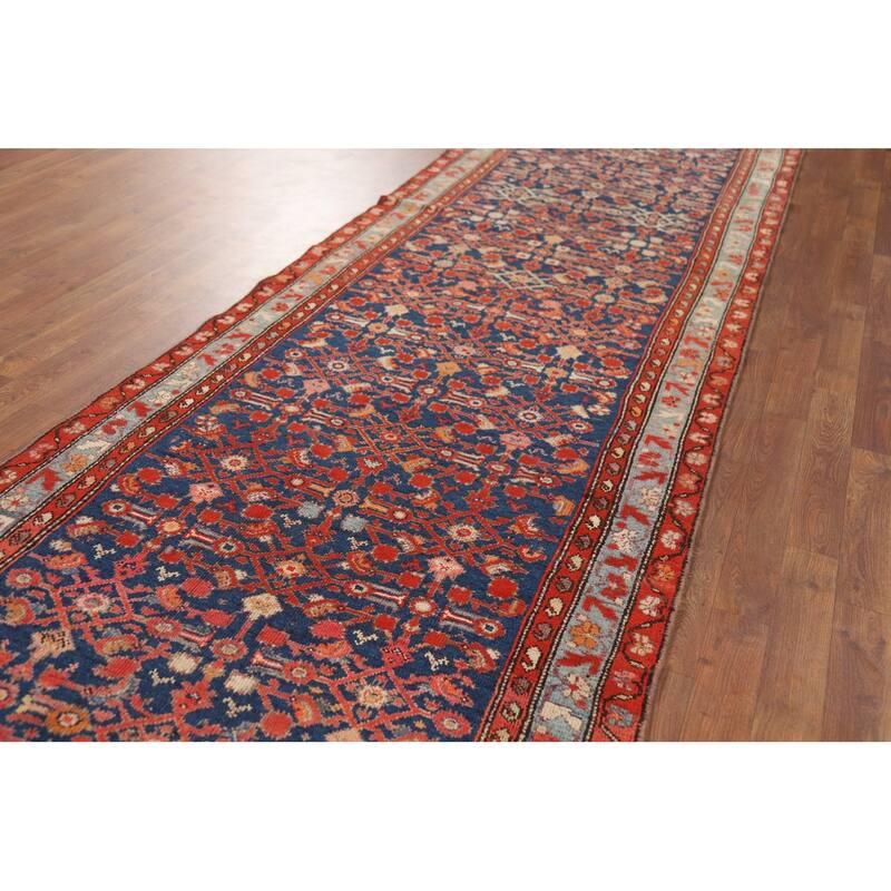 Malayer Antique Persian Runner Rug Hand-Knotted Wool Carpet - 3'7" x 12'11"