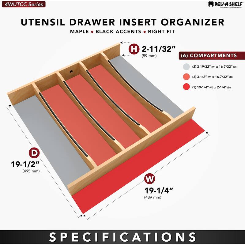 Rev-A-Shelf 4WUTCC-24-1 Craftsman 19-1/4" W X 19-1/2"D Designer Solid