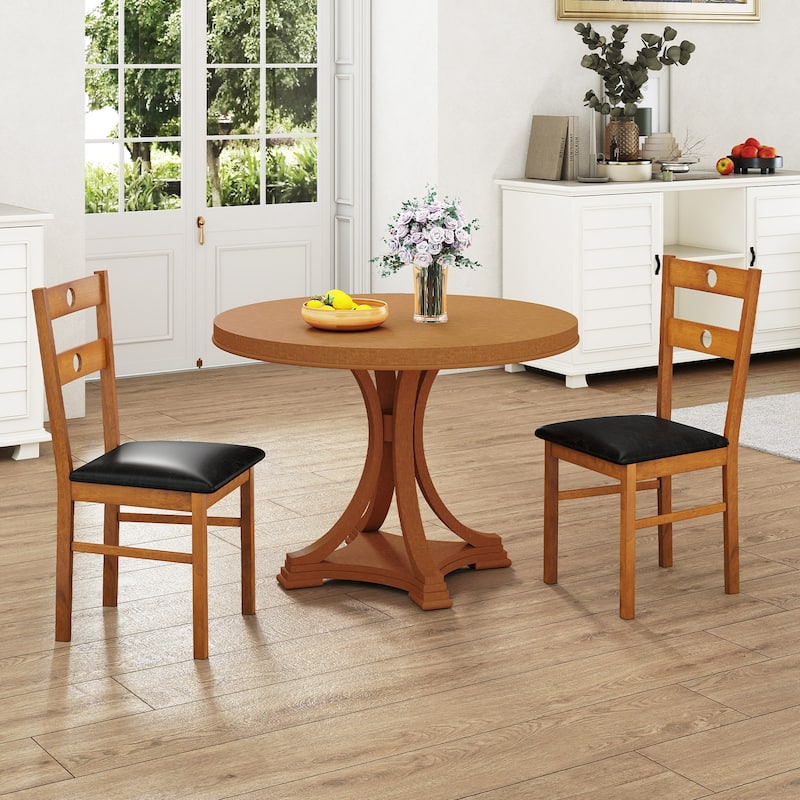Costway Wood Dining Chairs Set of 2/4 with Rubber Wood Frame, Padded - See Details