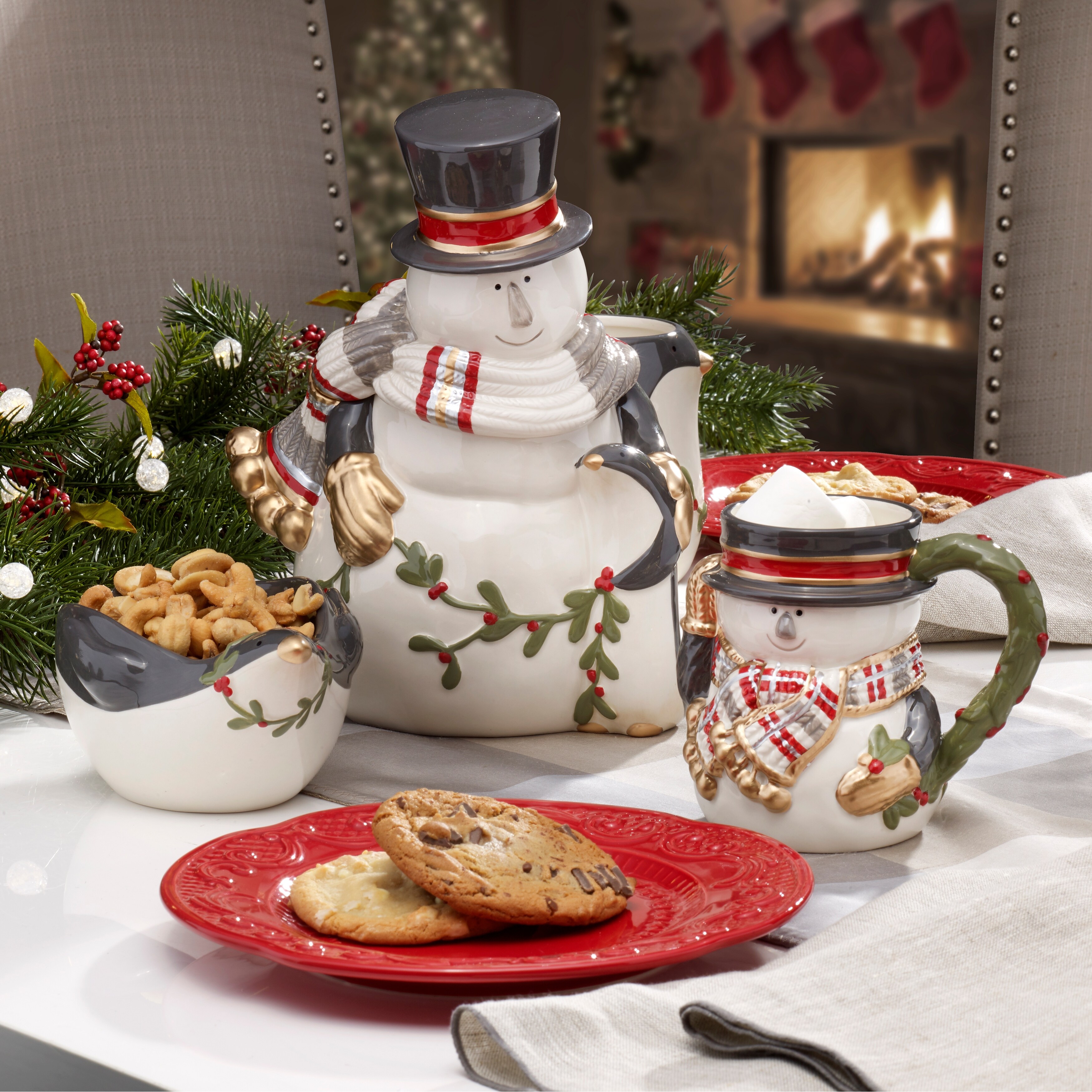 Deals Fitz and Floyd mistletoe merriment cookie jar