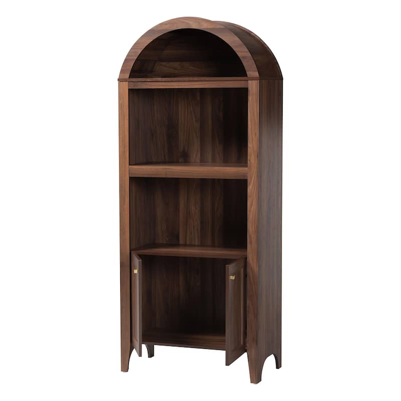 Hayes Wood Cabinet with Arch Top - Mid-Century Modern Display Piece with Soft-Close Doors for Living Room or Hallway