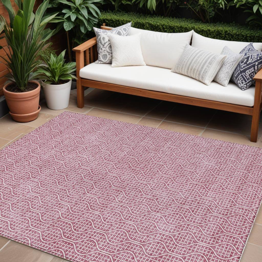 HomeRoots Geometric Transitional Rectangle Outdoor Rug