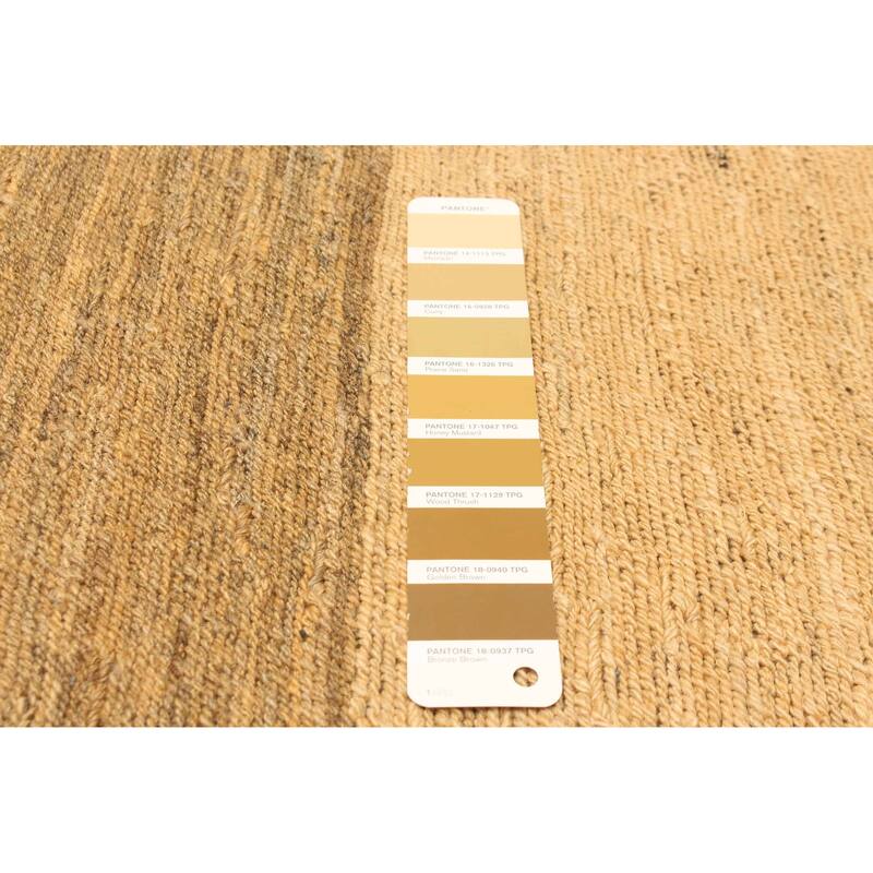 ECARPETGALLERY Flat-Weave Natural Tan Wool Tapestry Kilim - 4'10 x 6'3