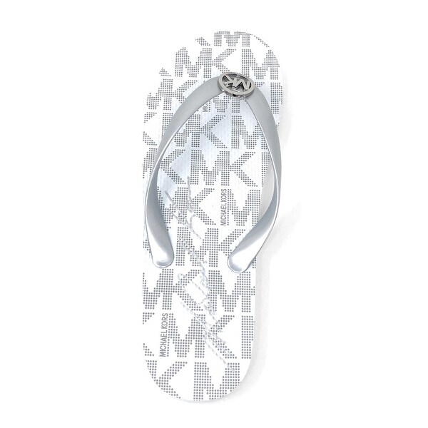 michael kors silver flip flops