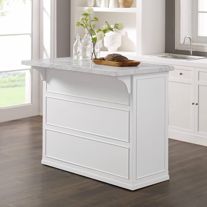 Crosley Cutler Faux Marble Top Kitchen Island - 27"d x 42"w x 36.25"h