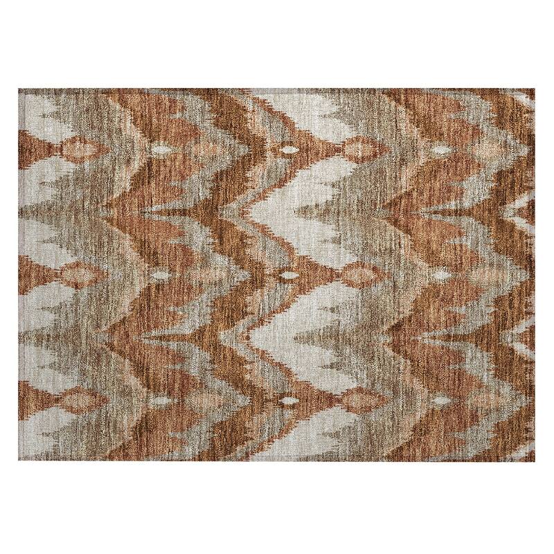 Machine Washable Indoor/ Outdoor Chantille Boho Ikat Rug
