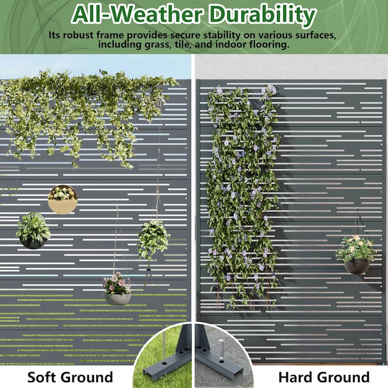 Shine Metal Privacy Screen Panel Free Standing