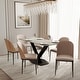 preview thumbnail 18 of 17, Voren 7-Piece Dining Set 55-Inch Rectangular Sintered Stone Dining Table and 6 Upholstered Chairs with Gold Base