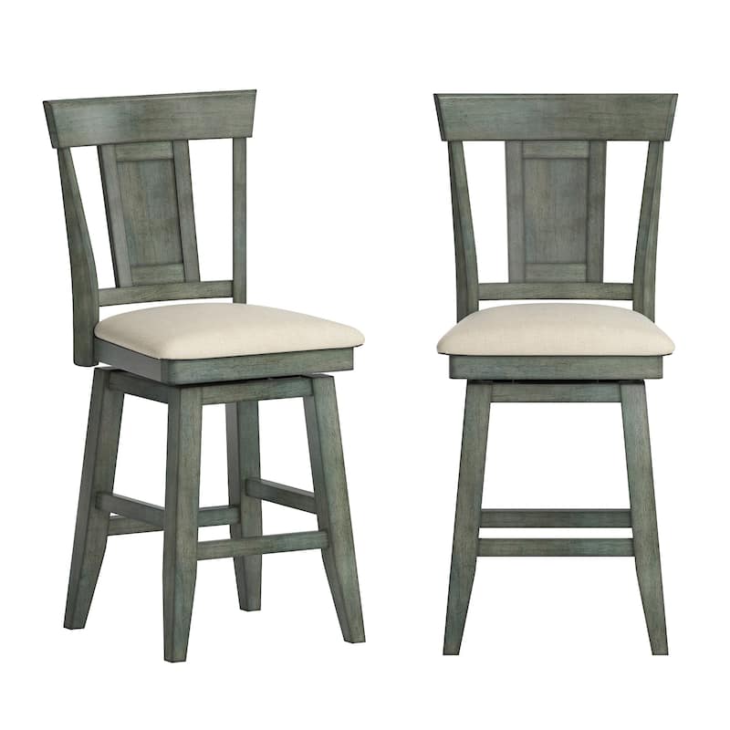 Ronda Panel Back Wood Swivel Chair - Antique Sage Green - Counter Height