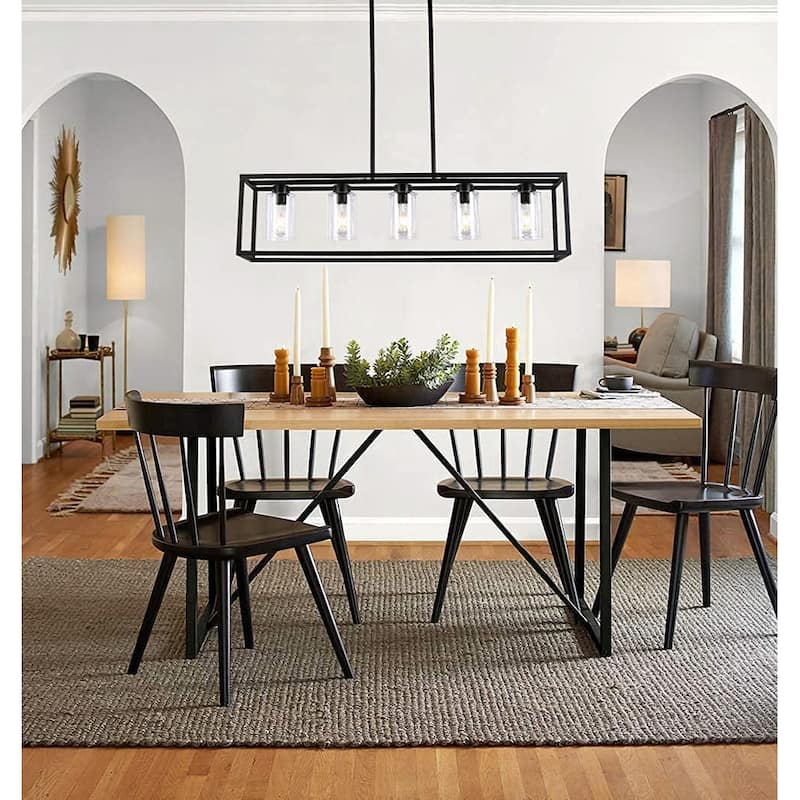 Luxury Industrial Chic Island/Linear Chandelier with Modern Farmhouse Style