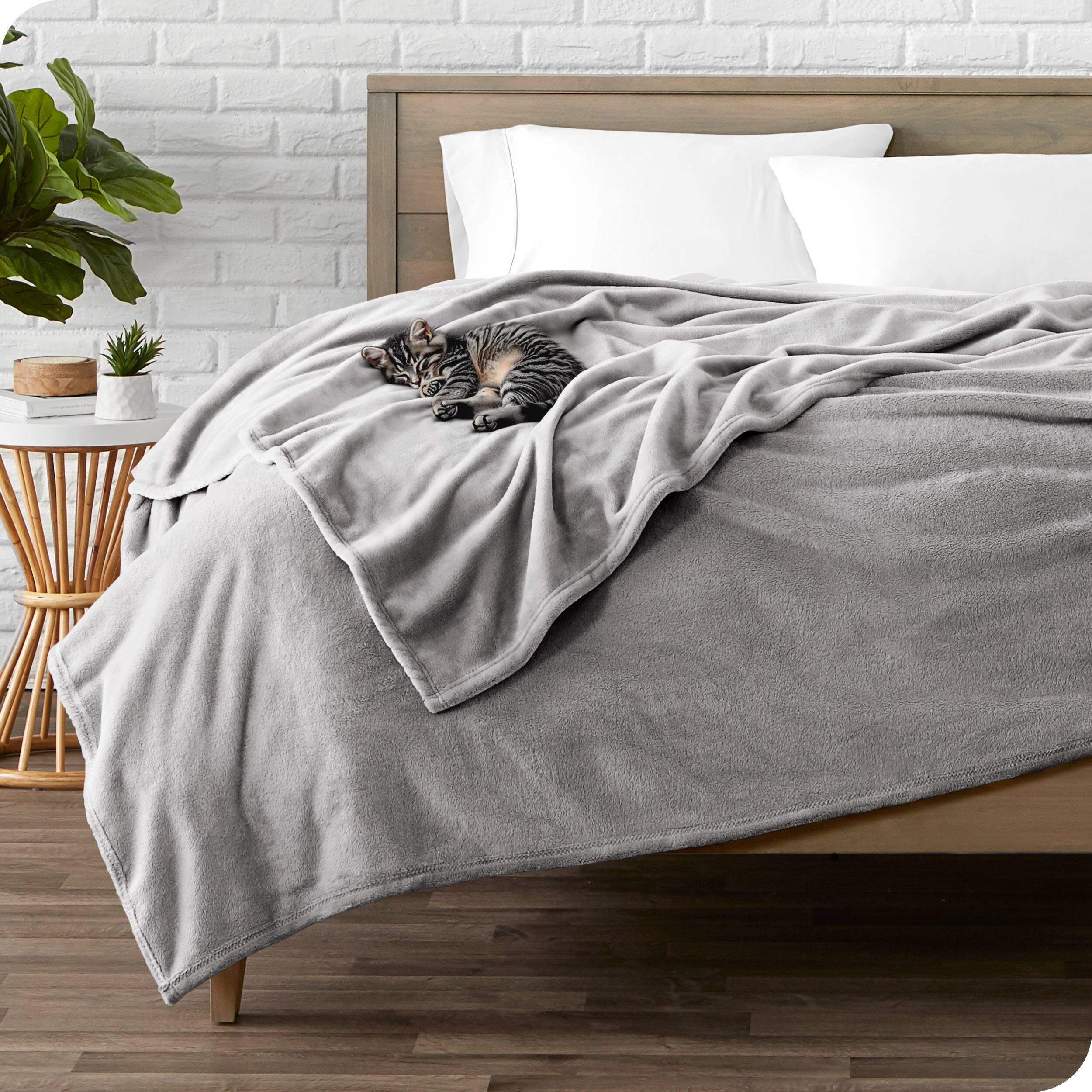 Bare Home Microplush Fleece Blanket UltraSoft Cozy Fuzzy Warm