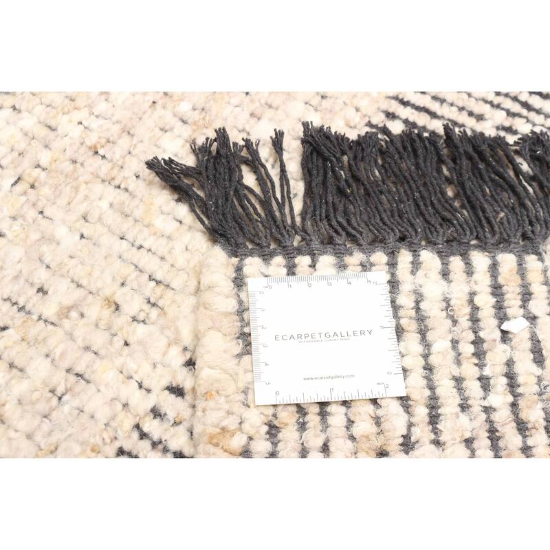 ECARPETGALLERY Braid weave Sienna Light Grey Wool Rug - 5'2 x 6'6