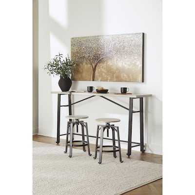 Signature Design by Ashley Karisslyn Whitewash/Black 3-Piece Dining Room Package - 72" W x 16" D x 35.5" H