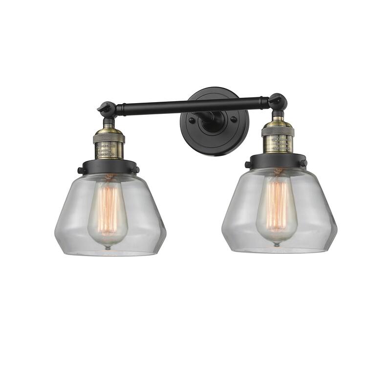Innovations Lighting Fulton 2 Light 17" Wide Bathroom Vanity Light - Black Antique Brass / Clear