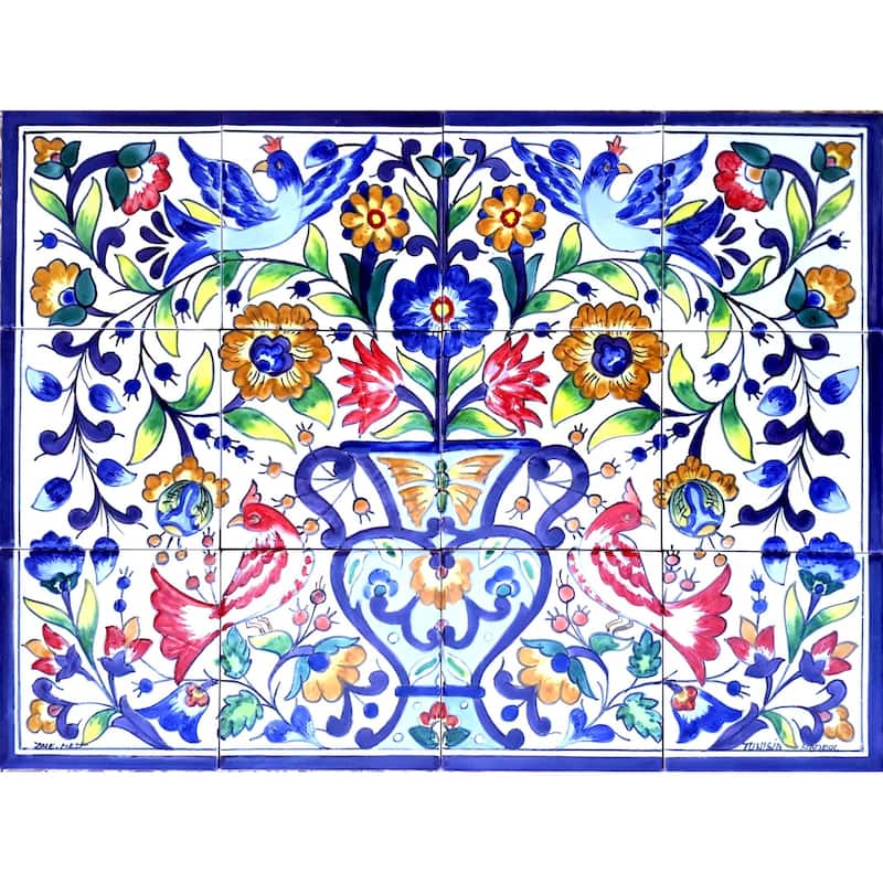 24x18 Floral Garden Kitchen Backsplash 12pc Ceramic Tiles Wall Mural