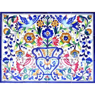 24x18 Floral Garden Kitchen Backsplash 12pc Ceramic Tiles Wall Mural