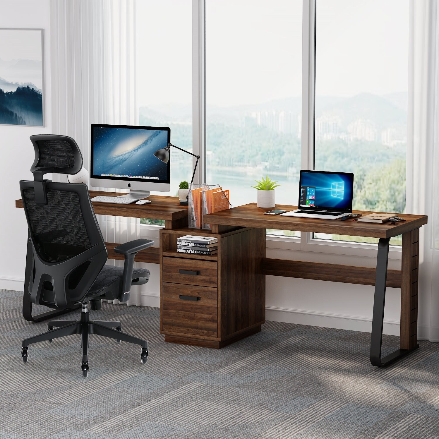 Extra long l desk sale
