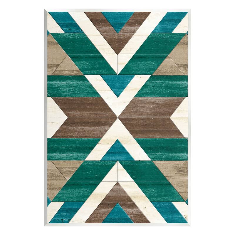 Stupell Green Aztec Geometric Pattern Wall Plaque Art by Erica Billups - 10 x 15