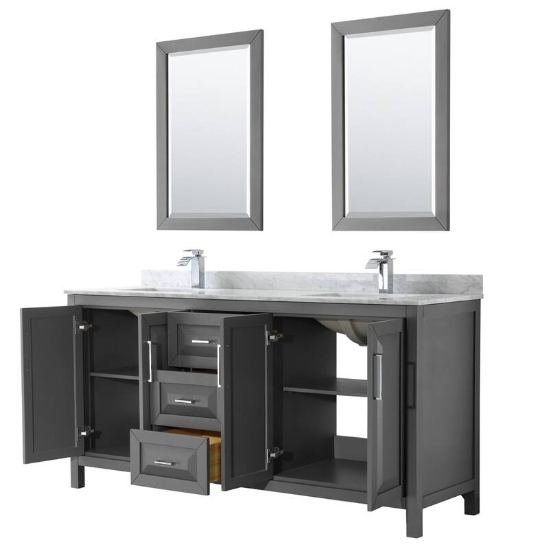 Wyndham Collection Daria 72" Free Standing Double Vanity Set with MDF