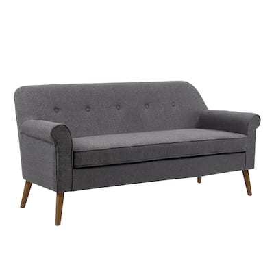 Porthos Home Ruth Loveseat Small Sofa Couch, Fabric, Rubberwood