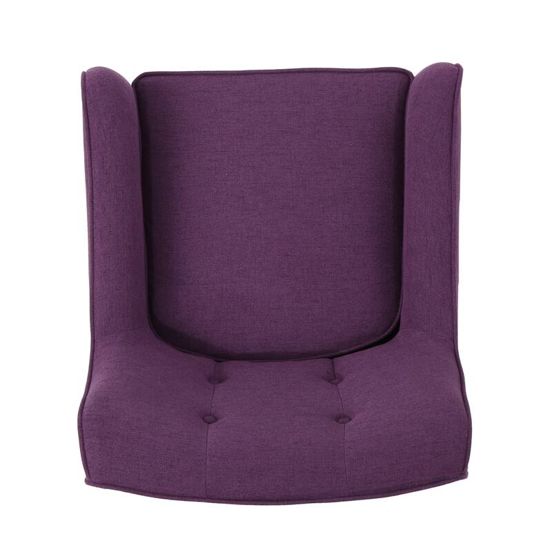Merax Tufted Fabric Arm Chair with Wooden Legs