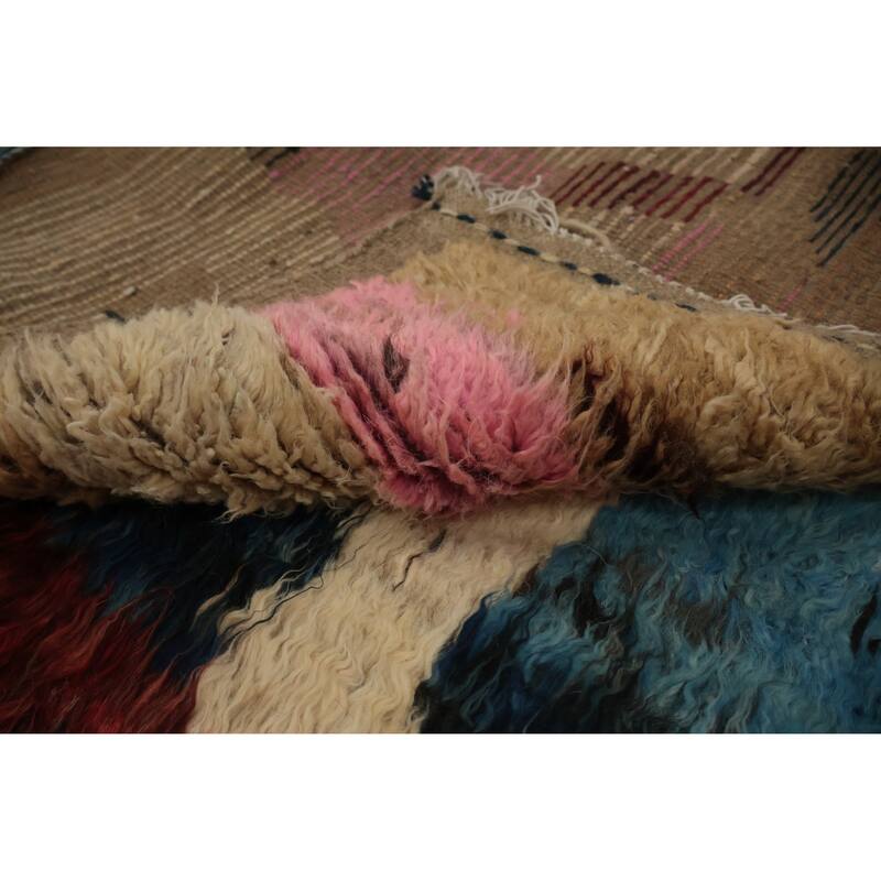 Hand Knotted Oriental 100% Wool Carpet Modern Tribal Multi-Colored Moroccan Area Rug - 10' 0'' X 8' 3''