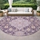 preview thumbnail 92 of 101, Machine Washable Indoor/ Outdoor Traditional Mankato Chantille Rug Purple - 8' x 8'