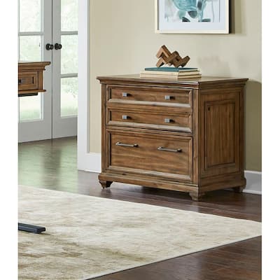 Traditional Wood Lateral File, Storage File Drawer, Office File Drawer, Fully Assembled, Brown