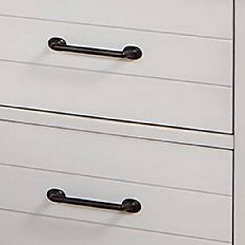 White/Gray 2 Drawer 22 in. W Nightstand with Sturdy Hardware and Ample Storage
